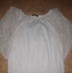 New Directions gray lace top